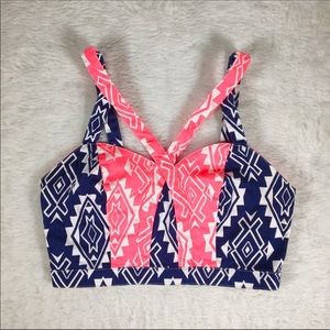 Flying Tomato Tribal Print Caged Crop Top